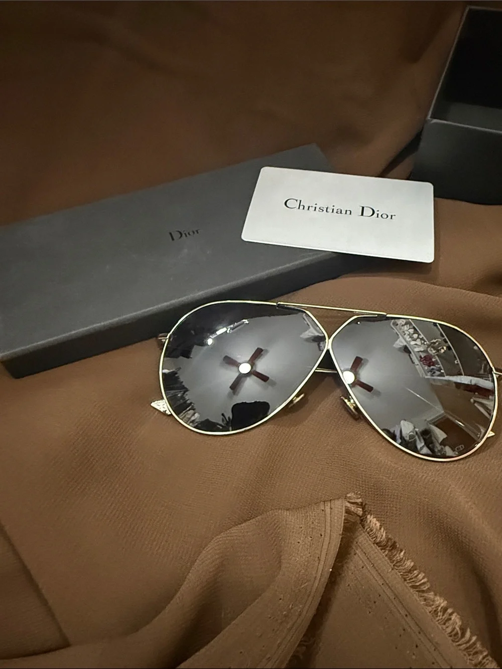 Christian Dior Stellaire Black and Silver Sunglasses - Excellent condition w/box